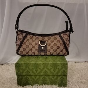 Gucci Beige and Brown GG Canvas Shoulder Bag